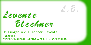 levente blechner business card